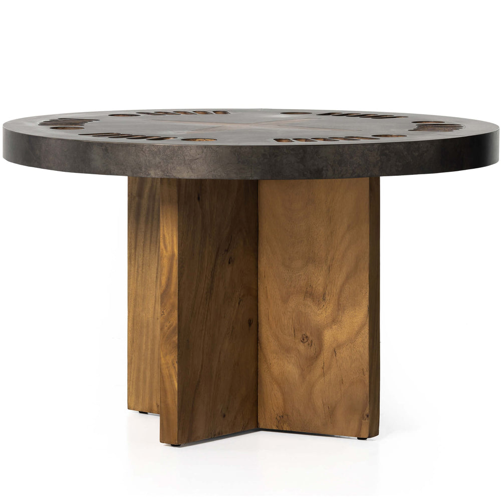 Poker Table, Natural Brown Guanacaste-Furniture - Accent Tables-High Fashion Home