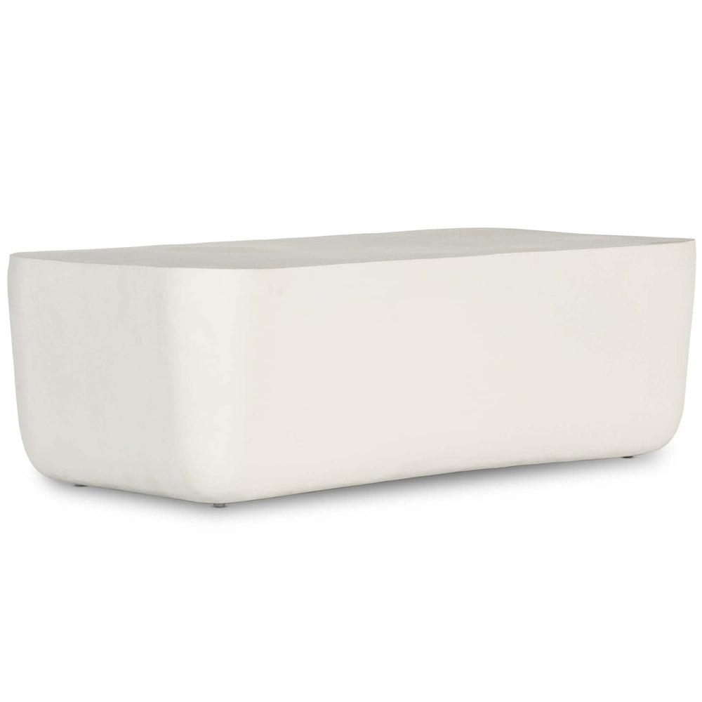Basil Outdoor Rectangular Coffee Table, Matte White by Four Hands
