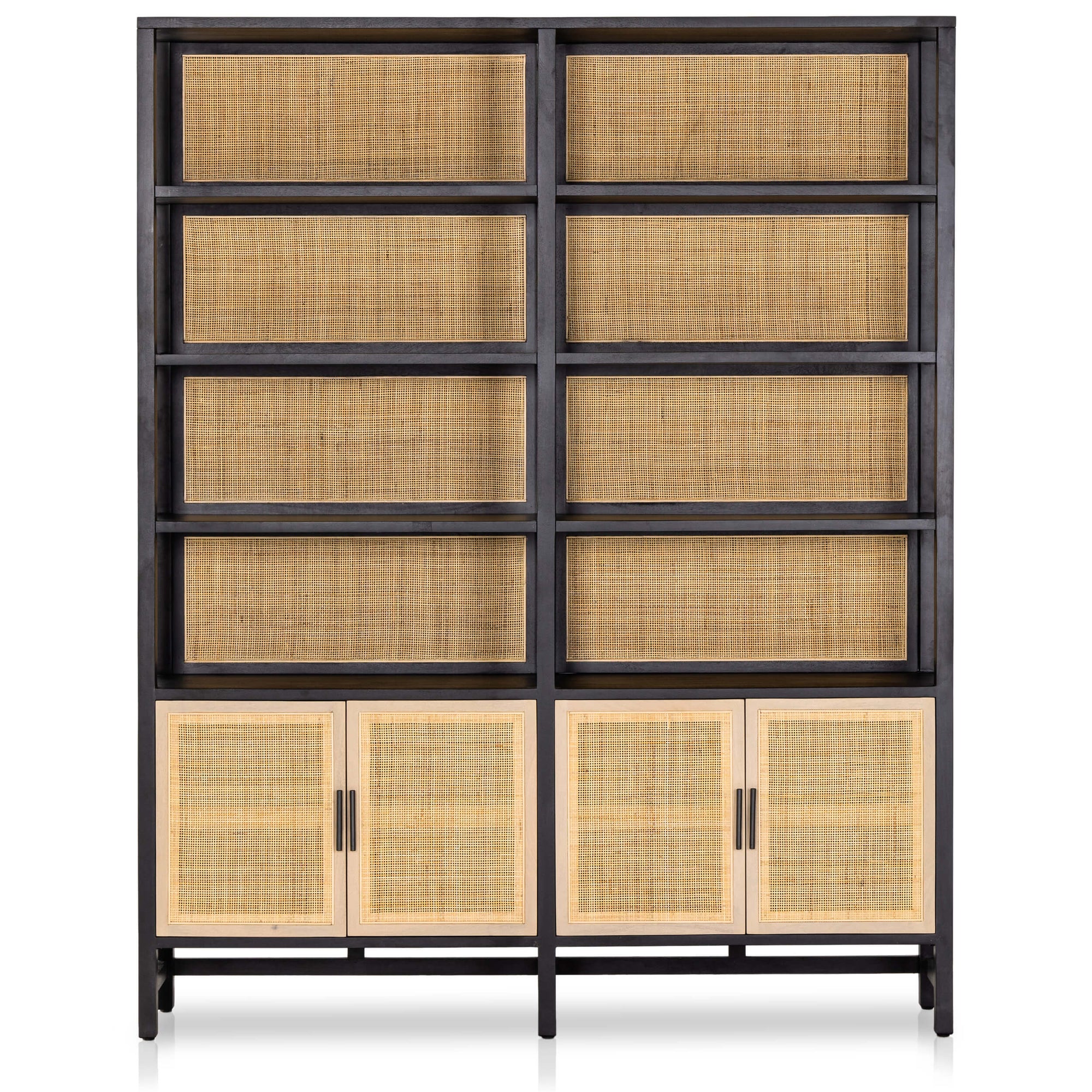 Caprice Wide Bookshelf Black Wash High Fashion Home