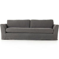 Luisa 91" Slipcover Sofa, Bergamo Charcoal-Furniture - Sofas-High Fashion Home
