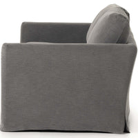 Luisa 91" Slipcover Sofa, Bergamo Charcoal-Furniture - Sofas-High Fashion Home