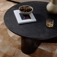 Sante 36" Coffee Table, Raw Black-Furniture - Accent Tables-High Fashion Home