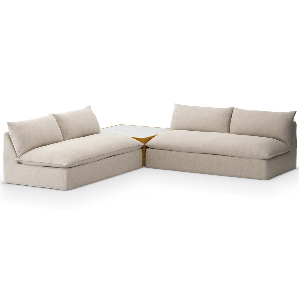Grant Outdoor 2 Piece Sectional w/ Coffee Table, Faye Sand-Furniture - Sofas-High Fashion Home