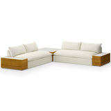 Grant Outdoor 2 Piece Sectional w/ Coffee Table & End Table, Faye Cream-Furniture - Sofas-High Fashion Home