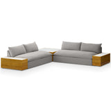 Grant Outdoor 2 Piece Sectional w/ Coffee Table & End Table, Faye Ash-Furniture - Sofas-High Fashion Home