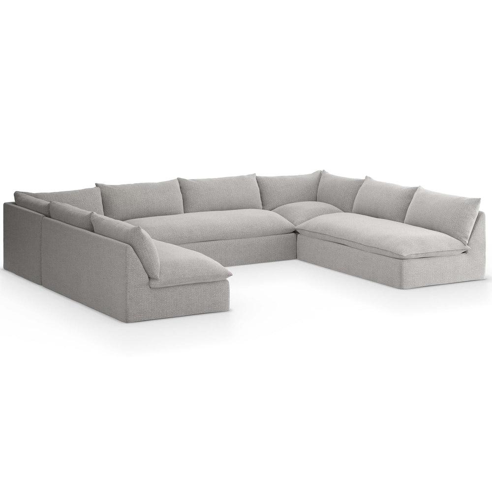 Grant Outdoor 5 Piece Sectional, Faye Ash-Furniture - Sofas-High Fashion Home