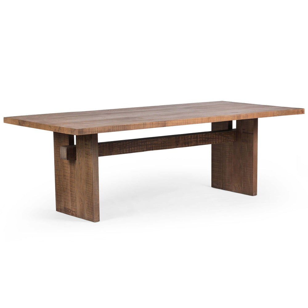 Brandy Dining Table, Rustic Weathered Elm