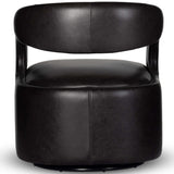 Hawkins Leather Swivel Chair, Sonoma Black