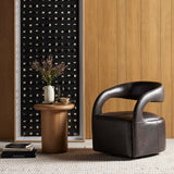 Hawkins Leather Swivel Chair, Sonoma Black