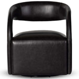 Hawkins Leather Swivel Chair, Sonoma Black