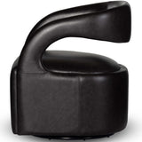 Hawkins Leather Swivel Chair, Sonoma Black