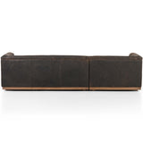Maxx 2 Piece LAF Leather Sectional, Destroyed Black-Furniture - Sofas-High Fashion Home