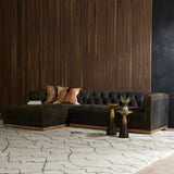 Maxx 2 Piece LAF Leather Sectional, Destroyed Black-Furniture - Sofas-High Fashion Home