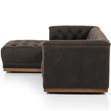 Maxx 2 Piece LAF Leather Sectional, Destroyed Black-Furniture - Sofas-High Fashion Home