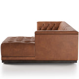 Maxx 2 Piece 109" RAF Leather Sectional, Heirloom Sienna