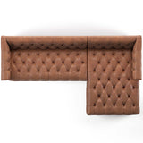 Maxx 2 Piece 109" RAF Leather Sectional, Heirloom Sienna