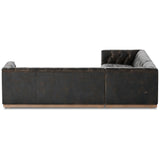 Maxx 3 Piece Leather Sectional, Destroyed Black by Four Hands