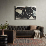 Maxx 3 Piece Leather Sectional, Destroyed Black by Four Hands