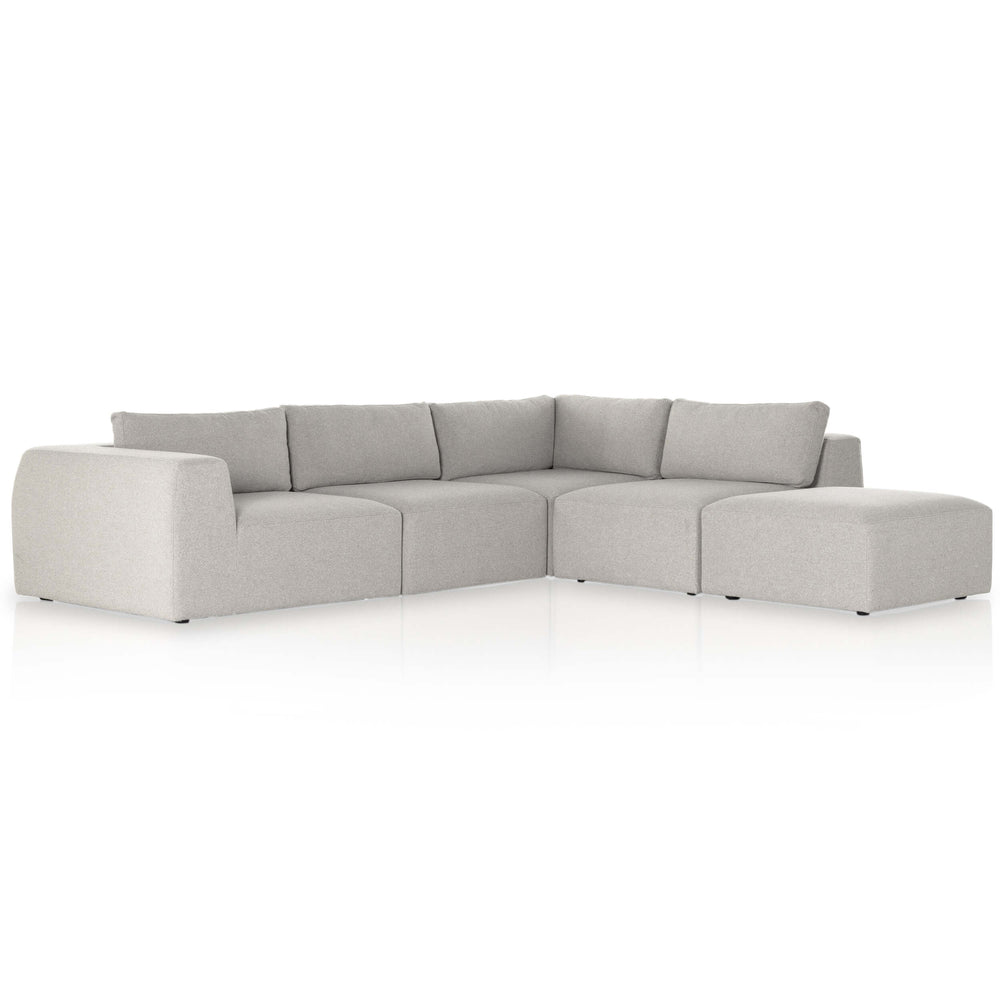 Brylee RAF 4 Piece Sectional w/Ottoman, Torrance Silver