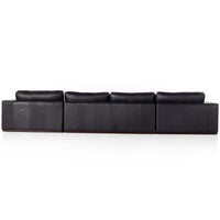 Colt 3 Piece Leather U Sectional, Heirloom Black-Furniture - Sofas-High Fashion Home