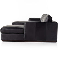 Colt 3 Piece Leather U Sectional, Heirloom Black-Furniture - Sofas-High Fashion Home