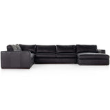 Colt 4 Piece RAF Leather Sectional, Heirloom Black-Furniture - Sofas-High Fashion Home
