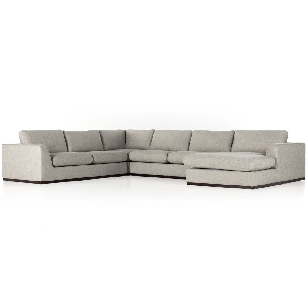 Colt 4 Piece RAF Sectional, Aldred Silver-Furniture - Sofas-High Fashion Home