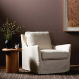Monette Slipcover Swivel Chair, Brussels Natural by Four Hands