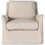 Monette Slipcover Swivel Chair, Brussels Natural by Four Hands