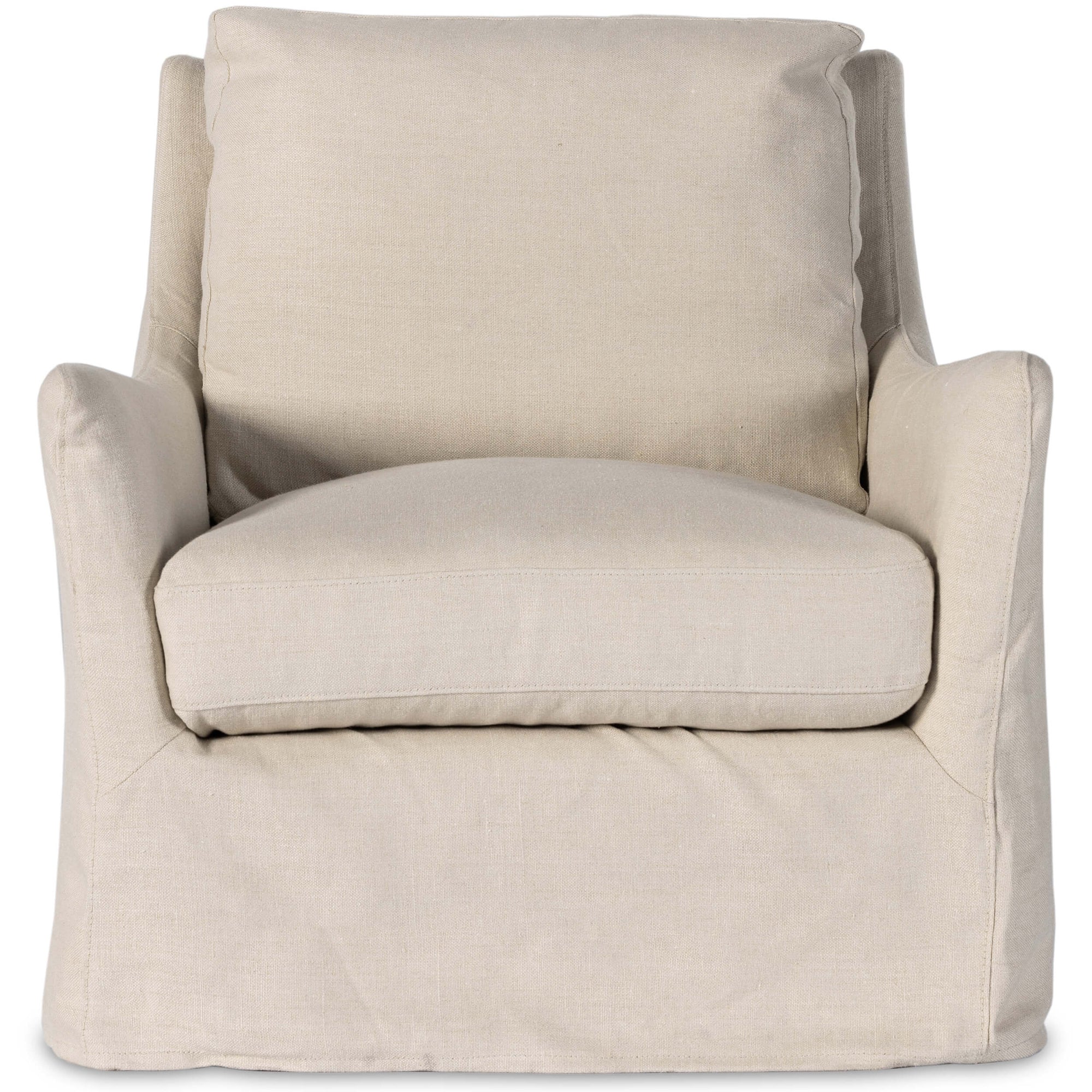 White slipcover swivel 2025 chair