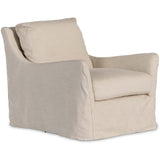 Monette Slipcover Swivel Chair, Brussels Natural by Four Hands