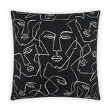 Face Up Pillow, Black-Accessories-High Fashion Home