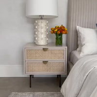 Luella Nightstand, Matte Alabaster by Four Hands