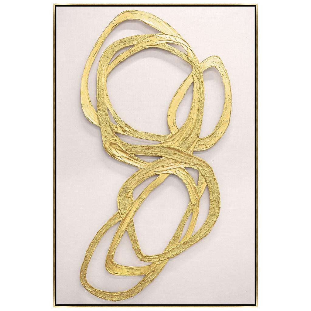 Gold String Design Gold Strings Poly Gold Float Framed | Wall Art | High Fashion Home