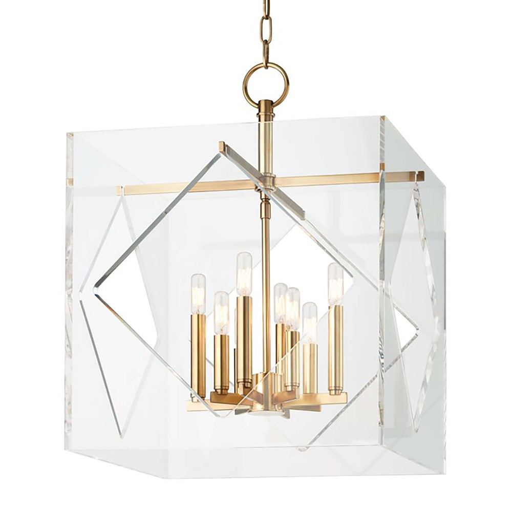 Travis 8 Light Pendant, Aged Brass - Lighting - Chandeliers