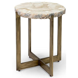 Durham Fossilized Clam Side Table - Furniture - Accent Tables - High Fashion Home