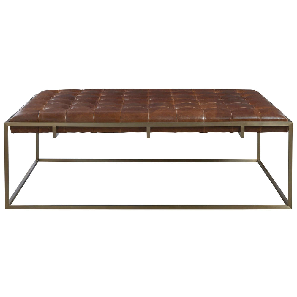 Travers Cocktail Ottoman, Brown-Furniture - Chairs-High Fashion Home