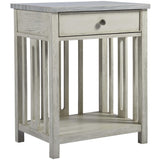 Escape Bedside Table w/Stone Top-Furniture - Bedroom-High Fashion Home