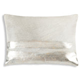 Amai Cowhide Pillow, Metallic Silver