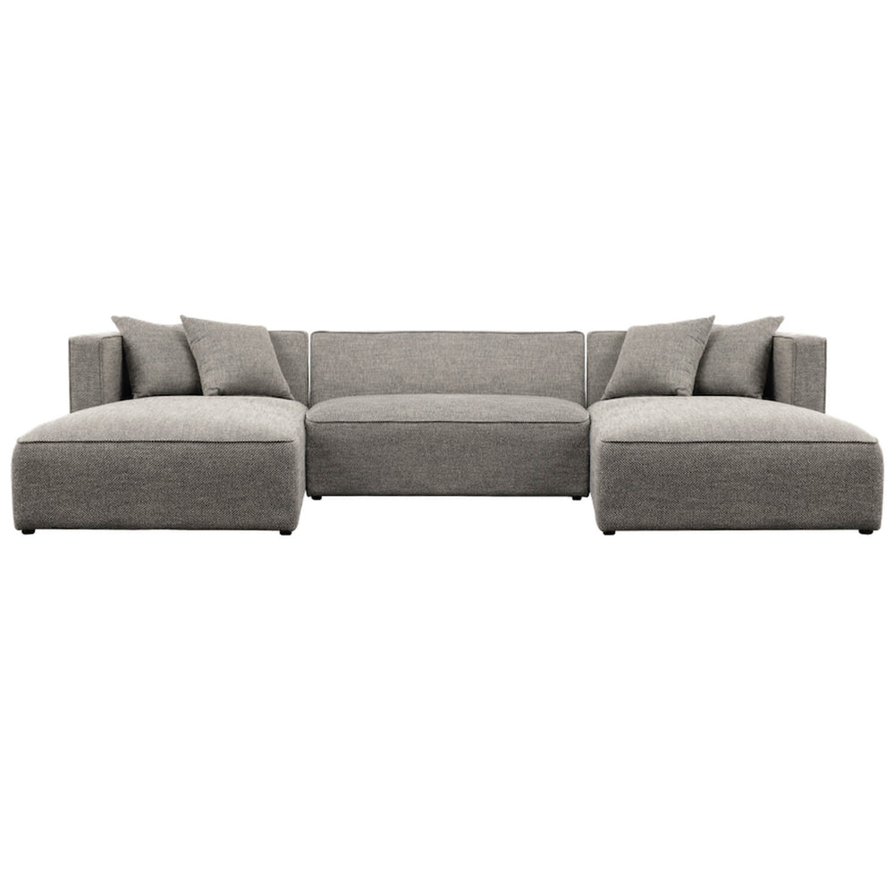 Haven Sectional, Textured Basalt-Furniture - Sofas-High Fashion Home