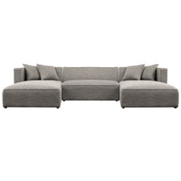 Haven Sectional, Textured Basalt-Furniture - Sofas-High Fashion Home