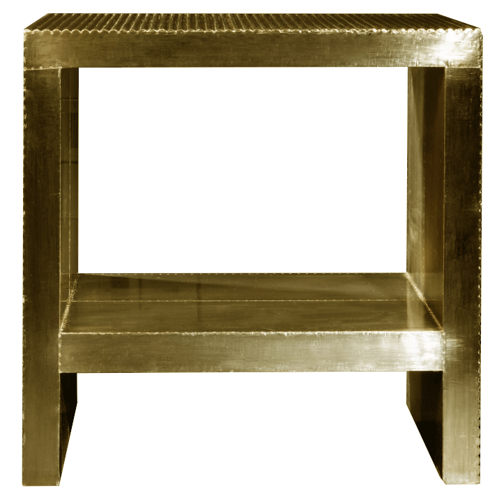 Baxter End Table, Gilded Gold-Furniture - Accent Tables-High Fashion Home
