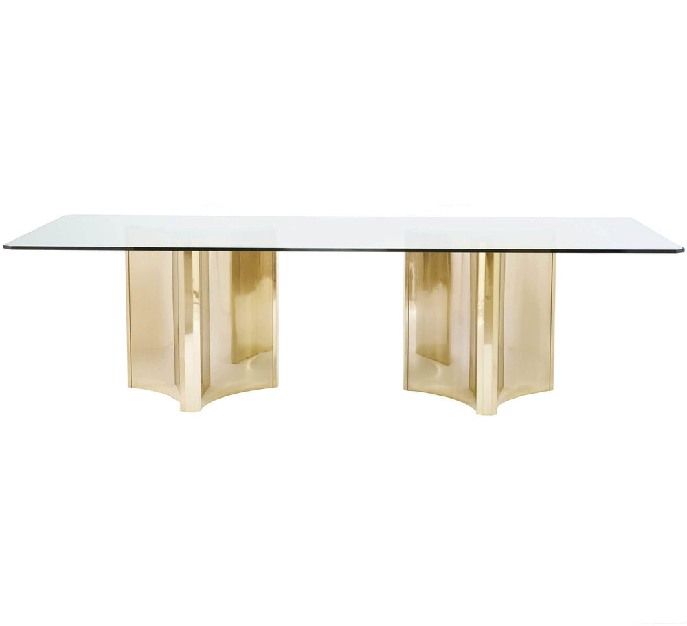 Abbott Rectangular Dining Table, Patinated Brass - Modern Furniture - Dining Table - High Fashion Home