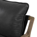 Ace Leather Chair, Umber Black-Furniture - Chairs-High Fashion Home