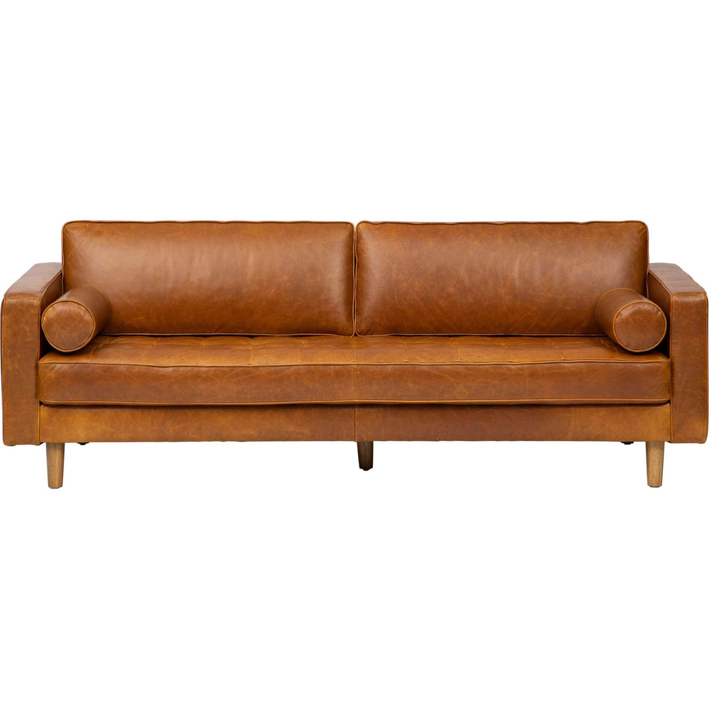 Adler Leather Sofa, Oil Buffalo Camel - Modern Furniture - Sofas - High Fashion Home