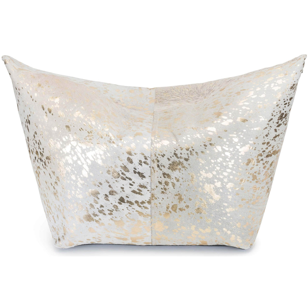 Cloud 9 Akai Hide Pouf, Gold - Accessories - High Fashion Home