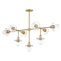 Alexa 9 Light Chandelier, Aged Brass