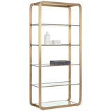 Ambretta Large Bookcase, Gold-Furniture - Storage-High Fashion Home