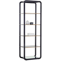 Ambretta Small Bookcase, Black-Furniture - Storage-High Fashion Home