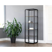 Ambretta Small Bookcase, Black-Furniture - Storage-High Fashion Home